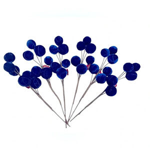Seven Blue Velvet Spheres Ball Picks For Christmas